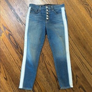 Veronica Beard Women’s 27/4 Debbie Skinny High Rise Jeans with Side Stripes